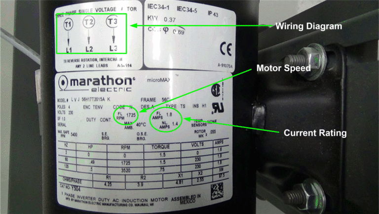 Figure 4 – Motor Data Plate Information figure 4 – motor data plate information