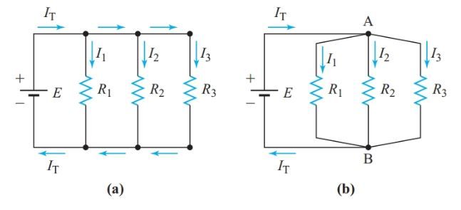 figure 1 simple parallel circuit a customary configuration b equivalent configuration
