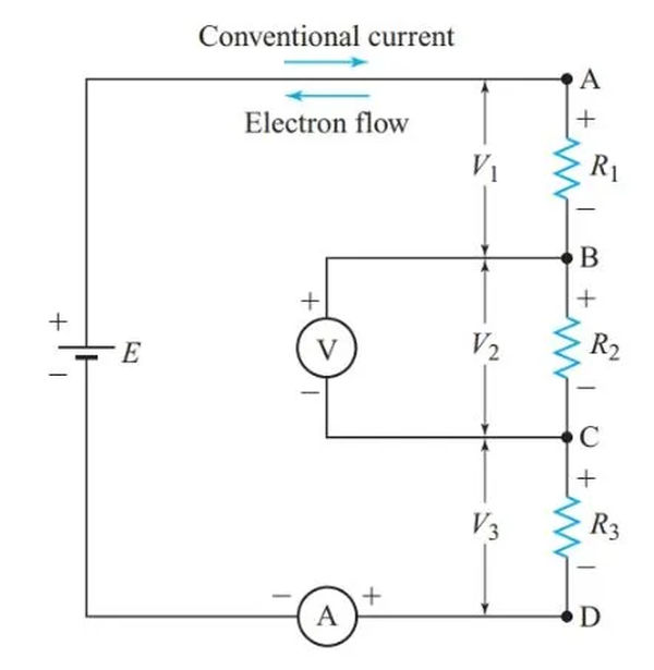 figure 3 polarity of voltage drops in a series circuit