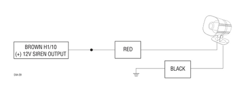 viper alarm 350hv H1/10 BROWN (+) siren output  wiring diagram
